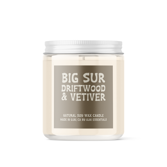 Big Sur Driftwood & Vetiver Soy Candle | 4 oz & 8 oz