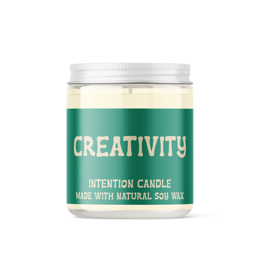Creativity Intention Soy Candle with Crystal