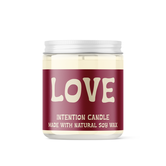 Love Intention Soy Candle with Crystal